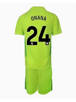 Manchester United Andre Onana #24 Målvakt Replika Borta Kläder Barn 2024-25 Kortärmad (+ byxor)